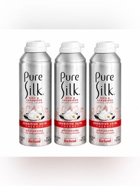 New Pure Silk Sensitive Skin Shaving Cream, Set of 3